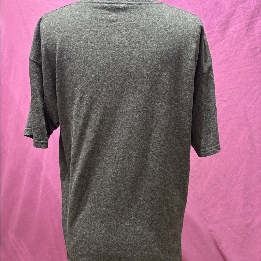Vans Charcoal Tee with Red and White Checkered Stripe